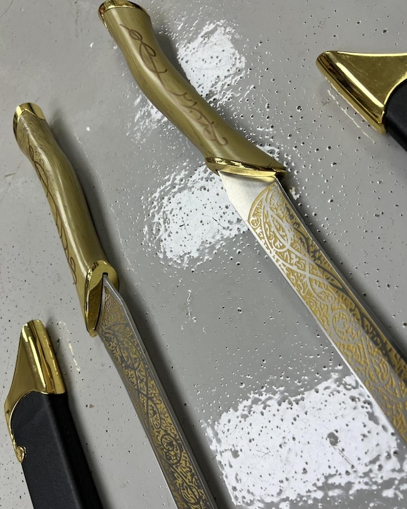 鋼鉄の短剣、ダガーブレードナイフ、コスプレ、中世の金属武器、エルフ