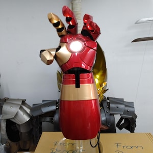 Ironman Iron man LED palm hand forearm arm with laser light gauntlet armor cosplay toy