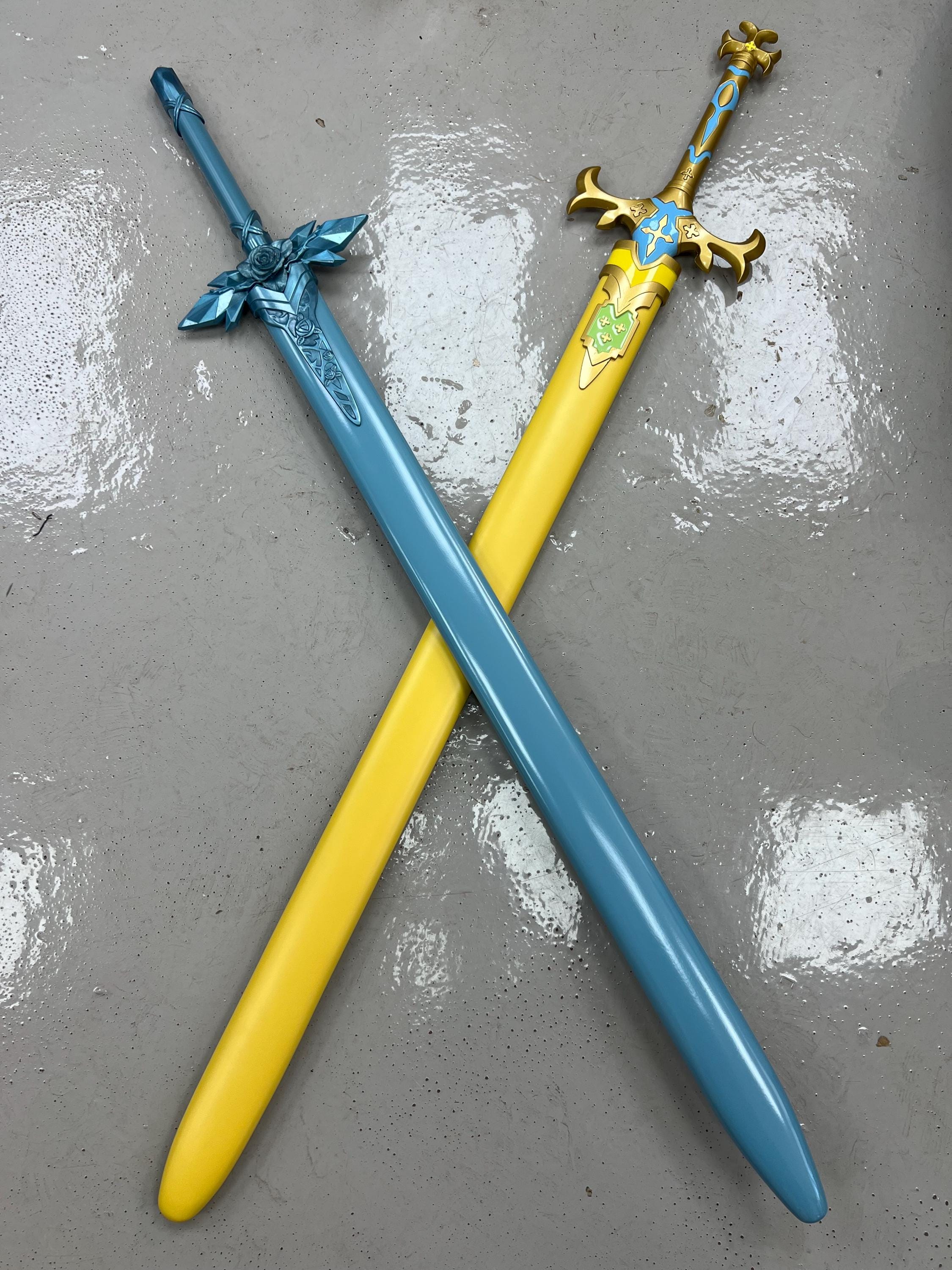 SAO Blue Rose Blood Rose Gold Fragrant Olive Steel Sword cosplay metal weapon
