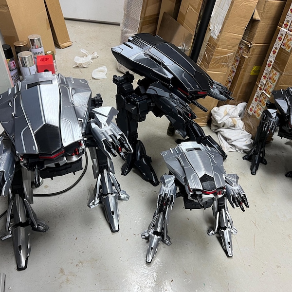 3d print Roboter Robocop OCP ED-209 Mecha ED209 1987 2014 silber schwarze Version