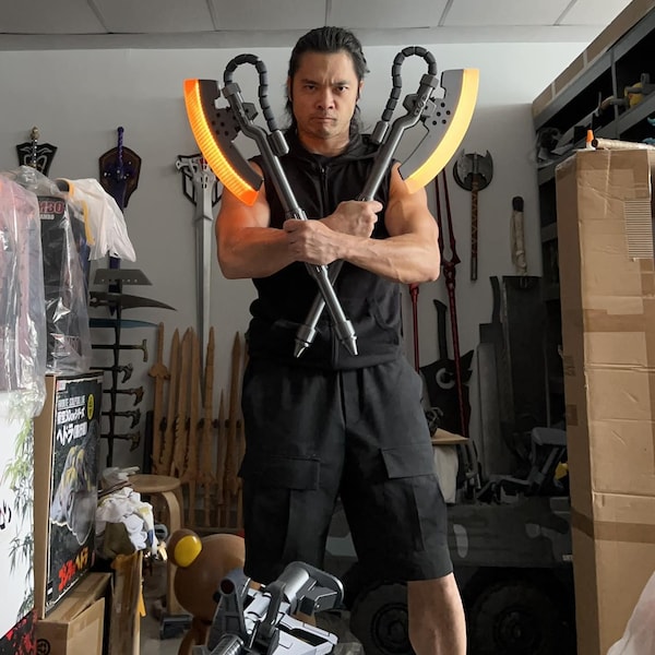 3d Print LED Gundam Zaku Heat Hawk Axe cosplay weapon prop