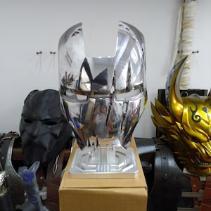 Metal LED Ironman Iron Man Helmet Mask cosplay hero