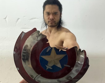 Metalowa stalowa zbroja kapitana A Round Shield cosplay