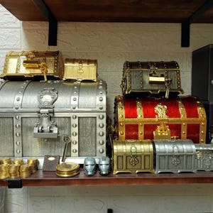 RPG schatkist geschenkdoos metalen container cosplay middeleeuwse prop
