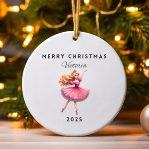 Nutcracker Girl Ballet Ornament, Merry Christmas, Personalized Ornament Gift, Christmas Ornament, Keepsake Ornament, Nutcracker Ballet Gift