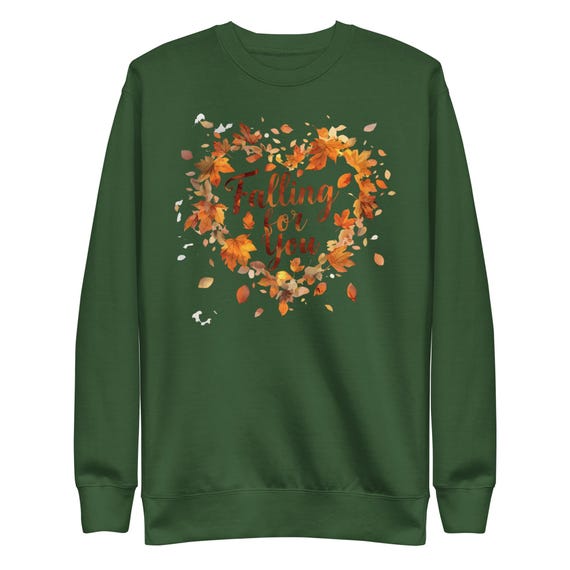 Falling For You Unisex Fleece Sweatshirt: Cotton Blend