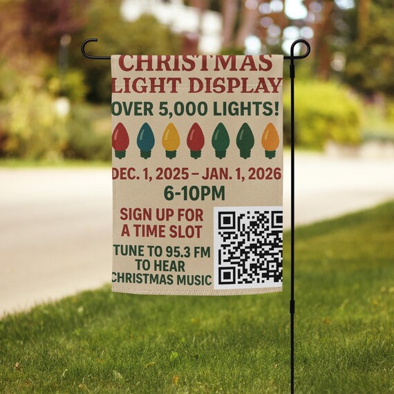 Christmas Lights Display Garden flag