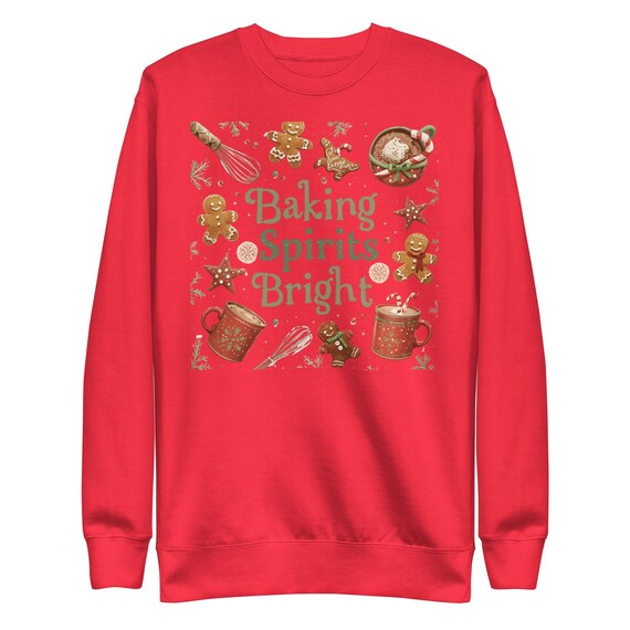 Baking Spirits Bright Sweatshirt: Unisex Cotton-Blend Fleece Holiday Sweater