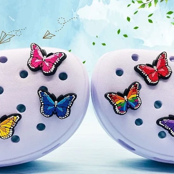 Croc Charms Butterfly Charms Butterflies Shoe Charms Pink Butterfly Purple Butterfly Blue Butterfly Red Butterfly Yellow Butterfly Orange