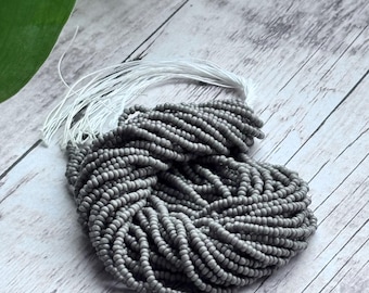 Gray Opaque Charlotte Cut Glass Seed Beads 13/0 – One Hank |Jewelry Making, Bead Weaving, Embroidery Supplies