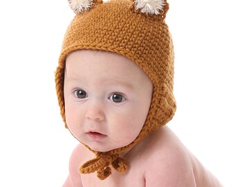 Padrão de crochê Fox Hat - Download instantâneo