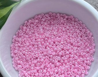 Ceylon Pink Pearl Seed Beads 8/0 – 39 Grams Glass Seed Beads, Pearl Finish Beads for Jewelry Making, Beading, Embroidery Fishing Lure Making