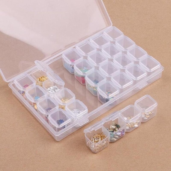28 Containers Diamond Art Accessories Tools Boxes Bead Organizer Nail Art  Stickers Small Storage Boxes Organizer 