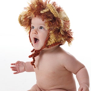 Cute Lion  Hat Crochet Pattern -  Instant Download
