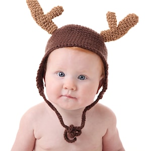 Cute Reindeer Hat  Crochet Pattern -  Instant Download DIY Do It Yourself Crochet Pattern