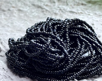 Black Opaque Charlotte Cut Glass Seed Beads 13/0 – Noir Black  One Hank |Jewelry Making, Bead Weaving, Embroidery Supplies