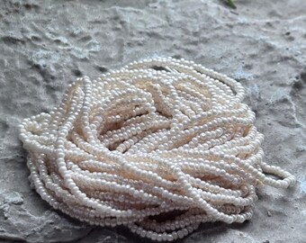 Eggshell Opaque Charlotte Cut Glass Seed Beads 13/0 – Cream One Hank |Jewelry Making, Bead Weaving, Embroidery Supplies