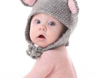 Niedliche Maus Cub Mütze Häkelanleitung - Instant Download