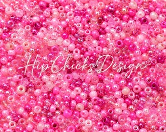 Pink Glass Seed Beads Size 11/0 #11 2mm  Miyuki Round Rocaille Jewelry DIY Craft Supplies Waist Beads 10 grams Loose Seed Beads