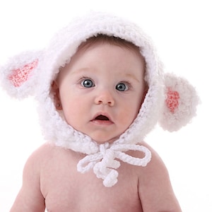 Cute Lamb  Hat Crochet Pattern -  Instant Download