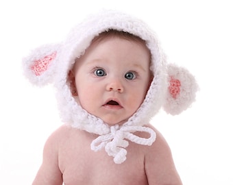 Cute Lamb  Hat Crochet Pattern -  Instant Download