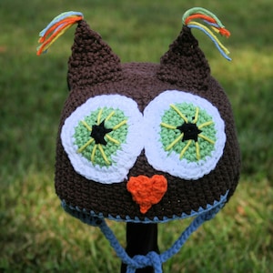 Cute Owl Hat  Crochet Pattern -  Instant Download