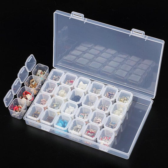 28 Containers Diamond Art Accessories Tools Boxes Bead Organizer