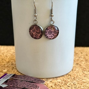 Rule Of Plum Handmade Recycled Nail Polish Strips Color Street Fish Hook Earrings Jewelry Gift Under 10