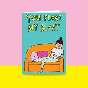 Greeting Card You Float My Bloat Valentine's Day Card Romantic Card image 1