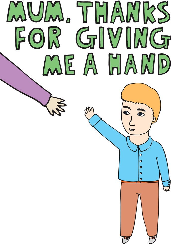 Mother's Day Card Thanks For Giving Me A Hand Boy - Etsy