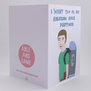 Geeky Card I want you as my Amazing Race partner boy version image 2