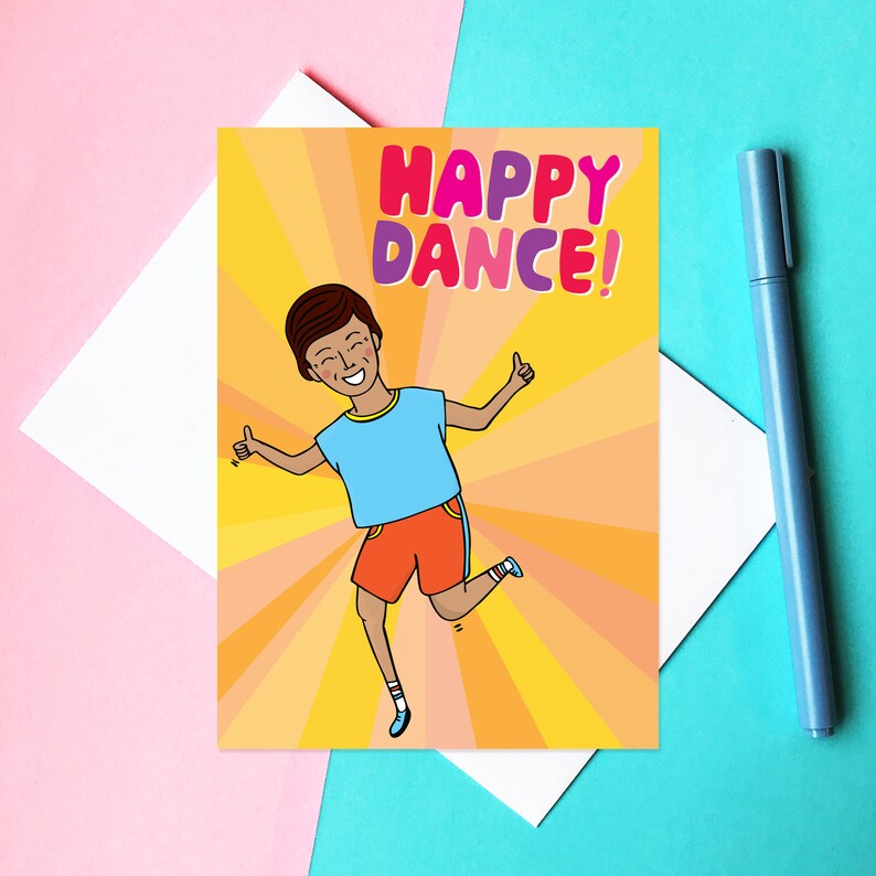 Greeting Card Happy Dance Congratulations card Well Done Best Wishes image 6