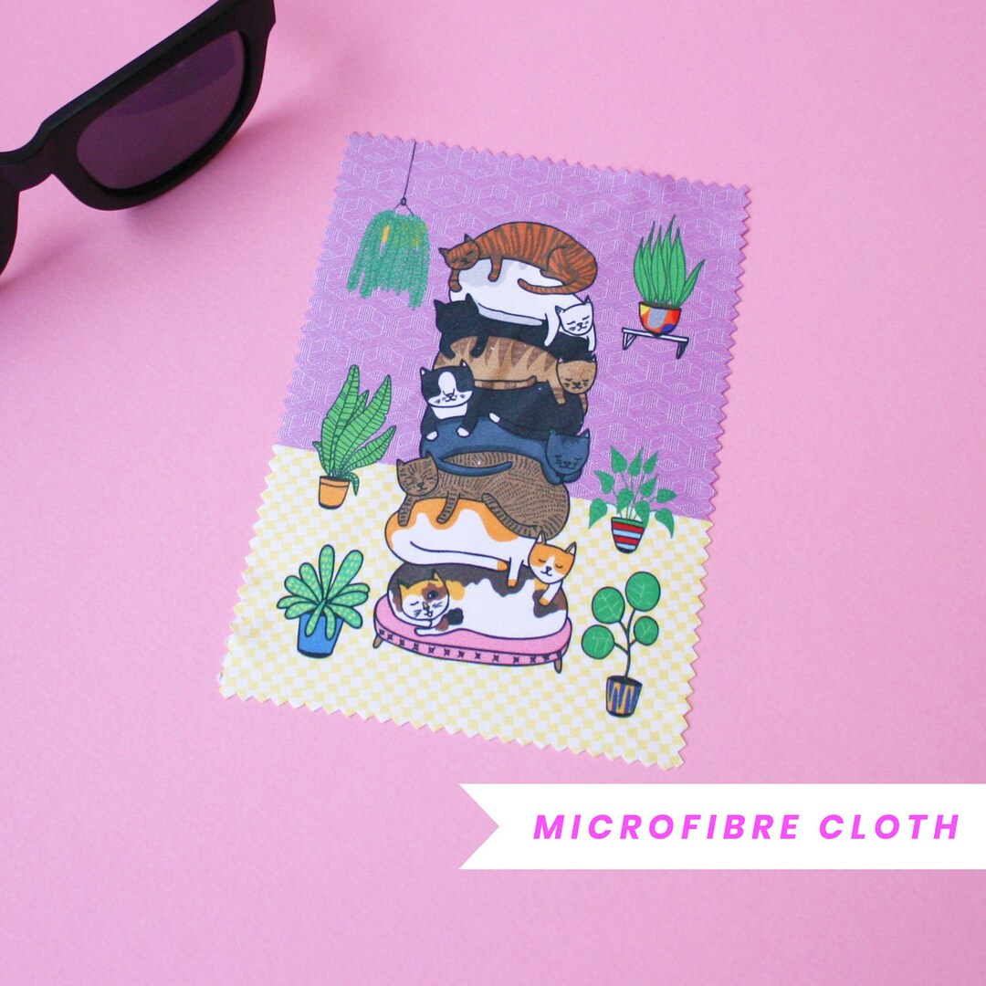Microfibre Cloth Cat Stack Glasses Cleaning Cloth Eye Etsy