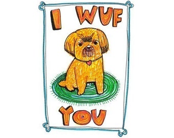 Felt Tip Fun Card - I Wuf You