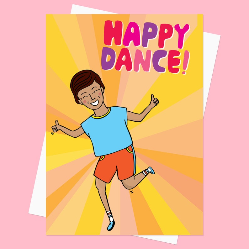 Greeting Card Happy Dance Congratulations card Well Done Best Wishes image 4