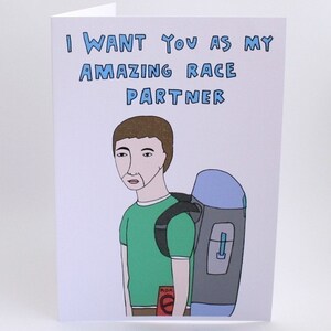 Geeky Card I want you as my Amazing Race partner boy version image 3