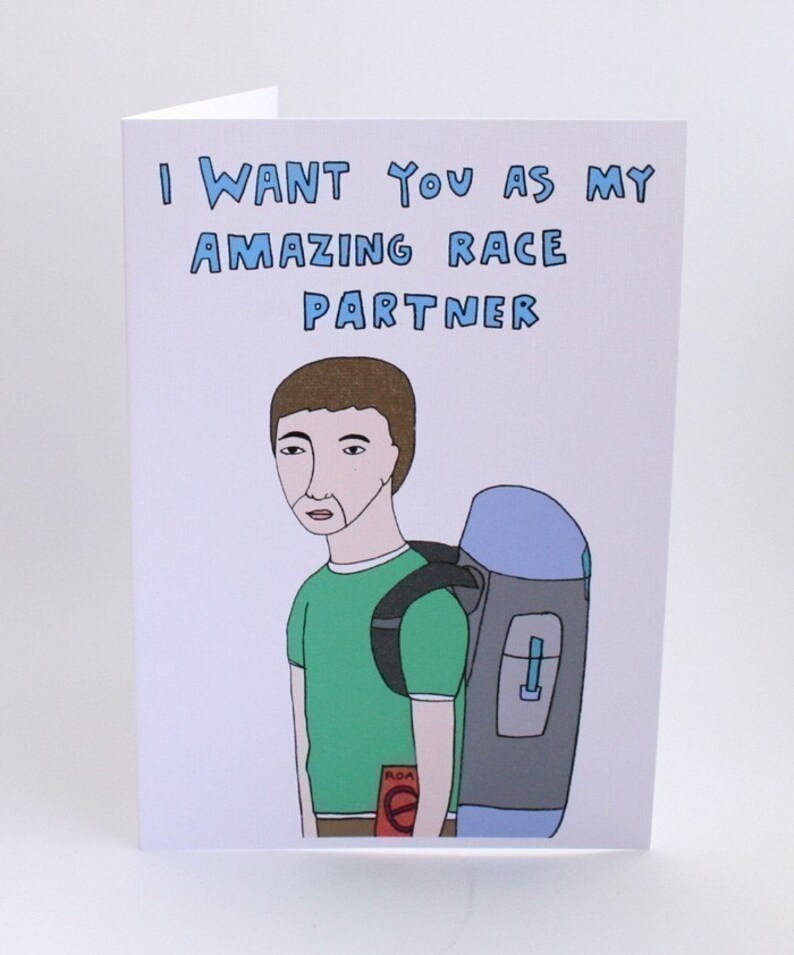 Geeky Card I want you as my Amazing Race partner boy version image 3