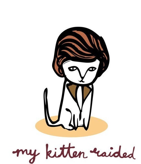 Greeting Card My Kitten Raided Barry Manilow S Wardrobe Etsy