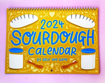 2024 Sourdough Calendar | 2024 Wall Calendar | Bread Calendar | 2024 Wall Planner