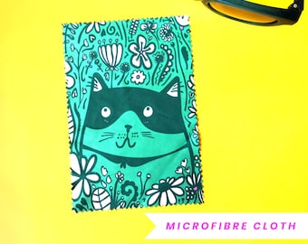 Microfibre Cloth Flower Cat | Glasses Cleaning Cloth | Eye Glasses Cleaning Cloth | Glasses Cleaner | Gift For Cat Person