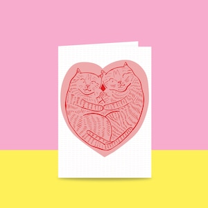 Greeting Card - Love Cats | Valentine's Day Card | Romantic Card