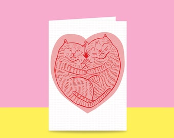 Greeting Card - Love Cats | Valentine's Day Card | Romantic Card