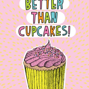 Greeting Card You're Better Than Cupcakes - Etsy