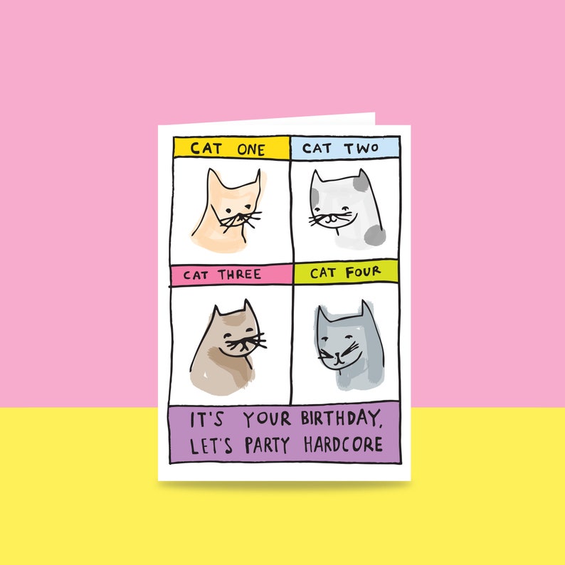 Greeting Card  Cat One Cat Two Cat Three Cat Four It's image 1