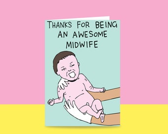 Greeting Card - Thanks For Being An Awesome Midwife | Thank You Card | Card For Midwife
