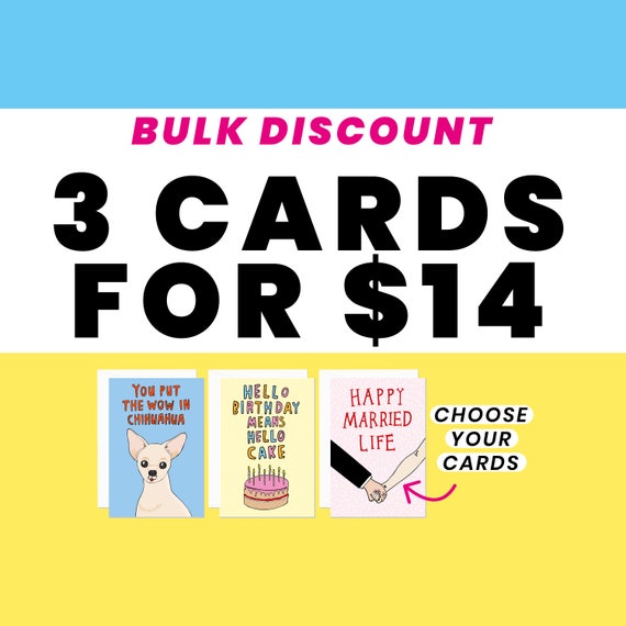 Bulk Card Discount 3 Cards for 14 Bucks Greeting Cards Etsy