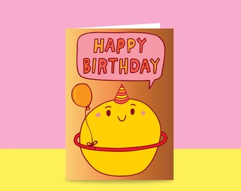 Children's Birthday Card - Happy Birthday Planet | Cute Birthday Card For Kids | Children's Birthday Card