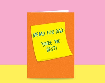 Father's Day - Memo For Dad: I Love You | Card For Dad | Fun Card For Dad