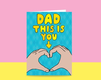 Father's Day - Dad, This Is You Heart Hand | Card For Dad | Sweet Card For Dad | Card from child