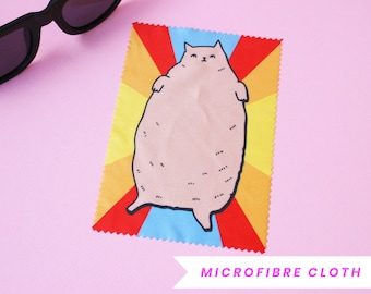 Microfibre Cloth - Cat Belly | Glasses Cleaning Cloth | Eye Glasses Cleaning Cloth | Glasses Cleaner | Funny Cat Gift | Gift For Cat Lover